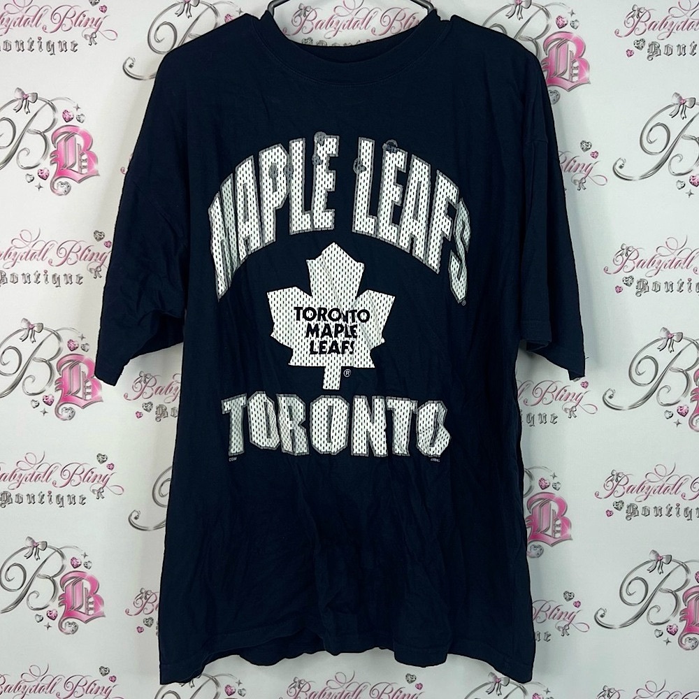 Toronto Maple Leafs Black navy T-Shirt graphic hockey NHL Toronto Ontario